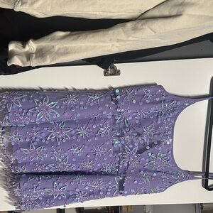 iHeartRaves Purple Embellished Midi Dress